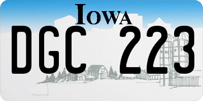 IA license plate DGC223
