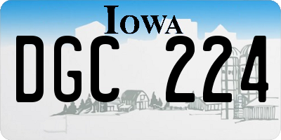 IA license plate DGC224