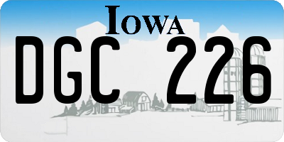 IA license plate DGC226
