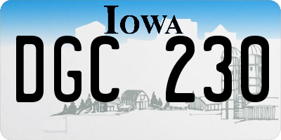 IA license plate DGC230