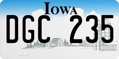 IA license plate DGC235