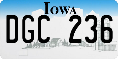 IA license plate DGC236