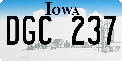 IA license plate DGC237