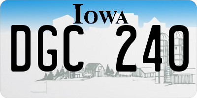 IA license plate DGC240