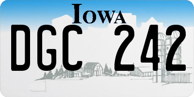 IA license plate DGC242