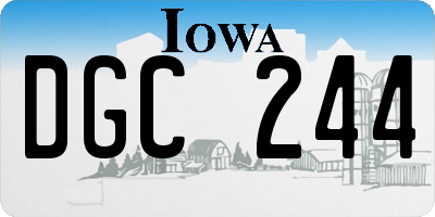 IA license plate DGC244