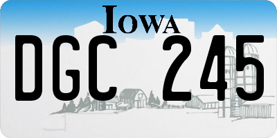 IA license plate DGC245