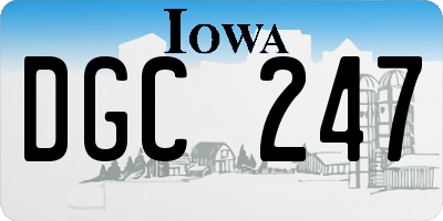 IA license plate DGC247