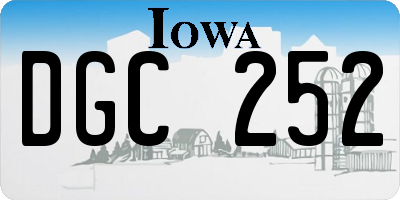 IA license plate DGC252