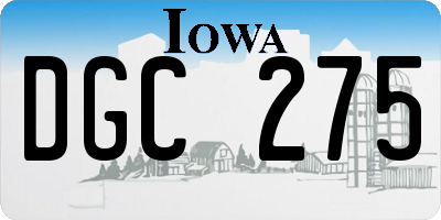 IA license plate DGC275