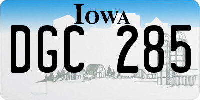 IA license plate DGC285
