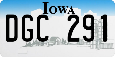 IA license plate DGC291