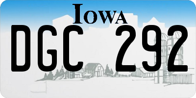IA license plate DGC292