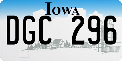 IA license plate DGC296