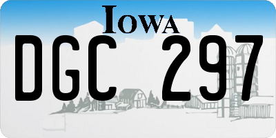 IA license plate DGC297