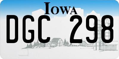 IA license plate DGC298