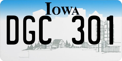 IA license plate DGC301