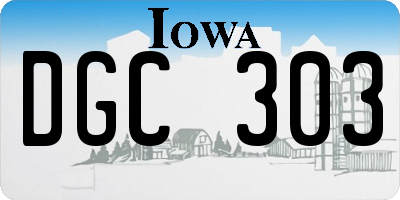 IA license plate DGC303