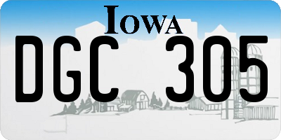 IA license plate DGC305