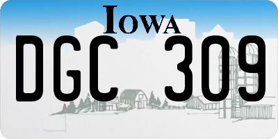 IA license plate DGC309
