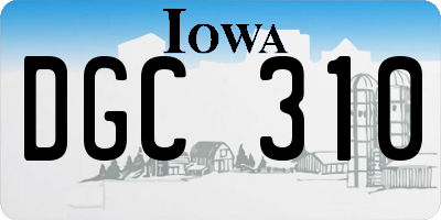 IA license plate DGC310