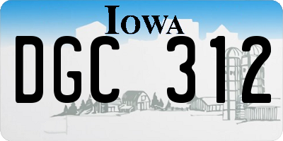 IA license plate DGC312
