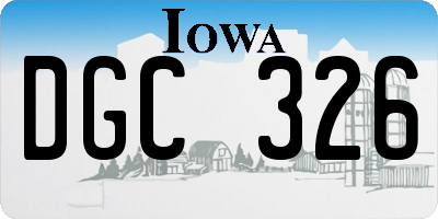 IA license plate DGC326
