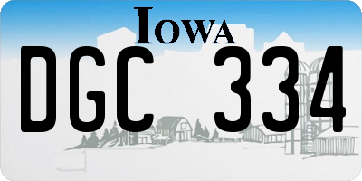 IA license plate DGC334