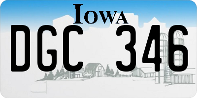 IA license plate DGC346