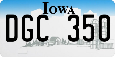 IA license plate DGC350