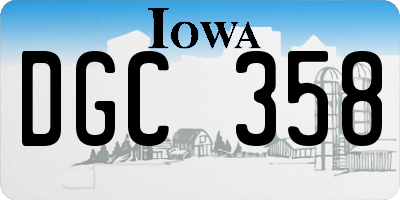 IA license plate DGC358