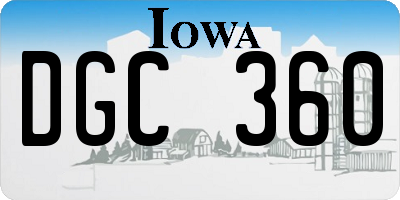 IA license plate DGC360