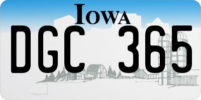 IA license plate DGC365