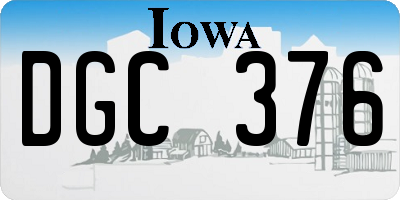 IA license plate DGC376