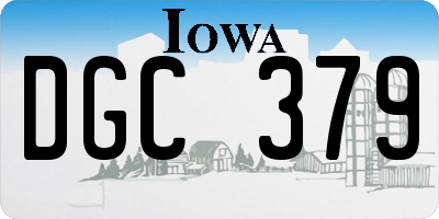 IA license plate DGC379