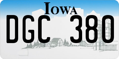 IA license plate DGC380
