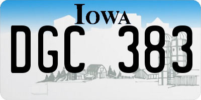 IA license plate DGC383