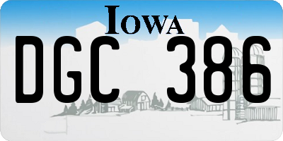 IA license plate DGC386
