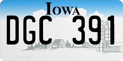 IA license plate DGC391