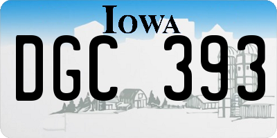 IA license plate DGC393