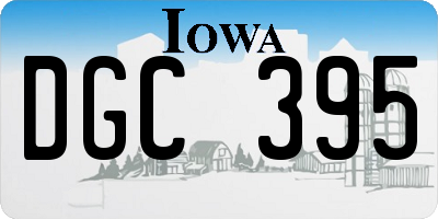 IA license plate DGC395