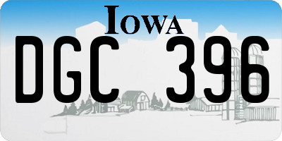 IA license plate DGC396