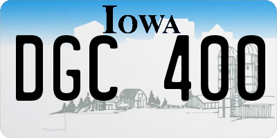 IA license plate DGC400