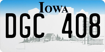 IA license plate DGC408
