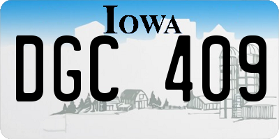 IA license plate DGC409
