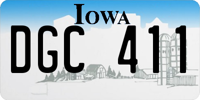 IA license plate DGC411