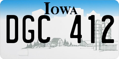 IA license plate DGC412