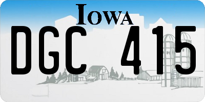 IA license plate DGC415