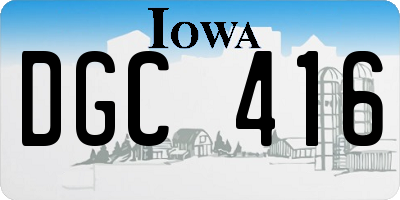 IA license plate DGC416