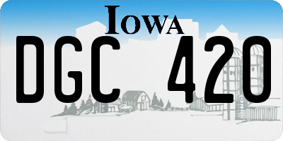 IA license plate DGC420